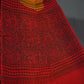 Shades Of Orange And Maroon Red Pure Munga Cotton Block Print Saree By Gayathri Reddy Designer Studio | Swadesiicart