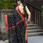 Beatitude Black Cotton Banarasi Saree | Swadesiicart