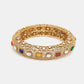 Ruby Raang 22k Gold Polished Multi Kundan Bracelet | Swadesiicart