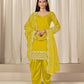 Anaita Yellow Roman Silk Stitched Suit with Embroidery & Real Mirror Work