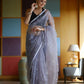 Vamsee Manbhari Purple Organza Saree - Swadesiicart