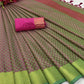 Vamika Banarasi Jacquard Weaving Green Saree | Swadesiicart