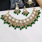 Jewel City Gold-Plated Kundan Choker Necklace Set with Beads & Maang Tikka | Traditional Indian Bridal Jewelry | Swadesiicart