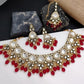 Jewel City Gold-Plated Kundan Choker Necklace Set with Beads & Maang Tikka | Traditional Indian Bridal Jewelry | Swadesiicart
