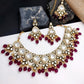 Jewel City Gold-Plated Kundan Choker Necklace Set with Beads & Maang Tikka | Traditional Indian Bridal Jewelry | Swadesiicart