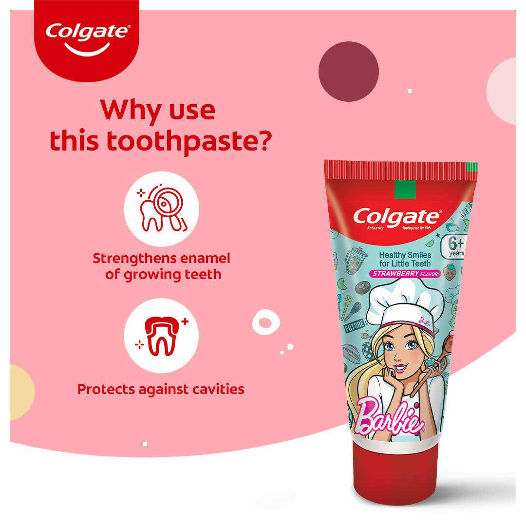 Colgate Kid's Barbie Anticavity Toothpaste - Strawberry Flavor - Swadesiicart