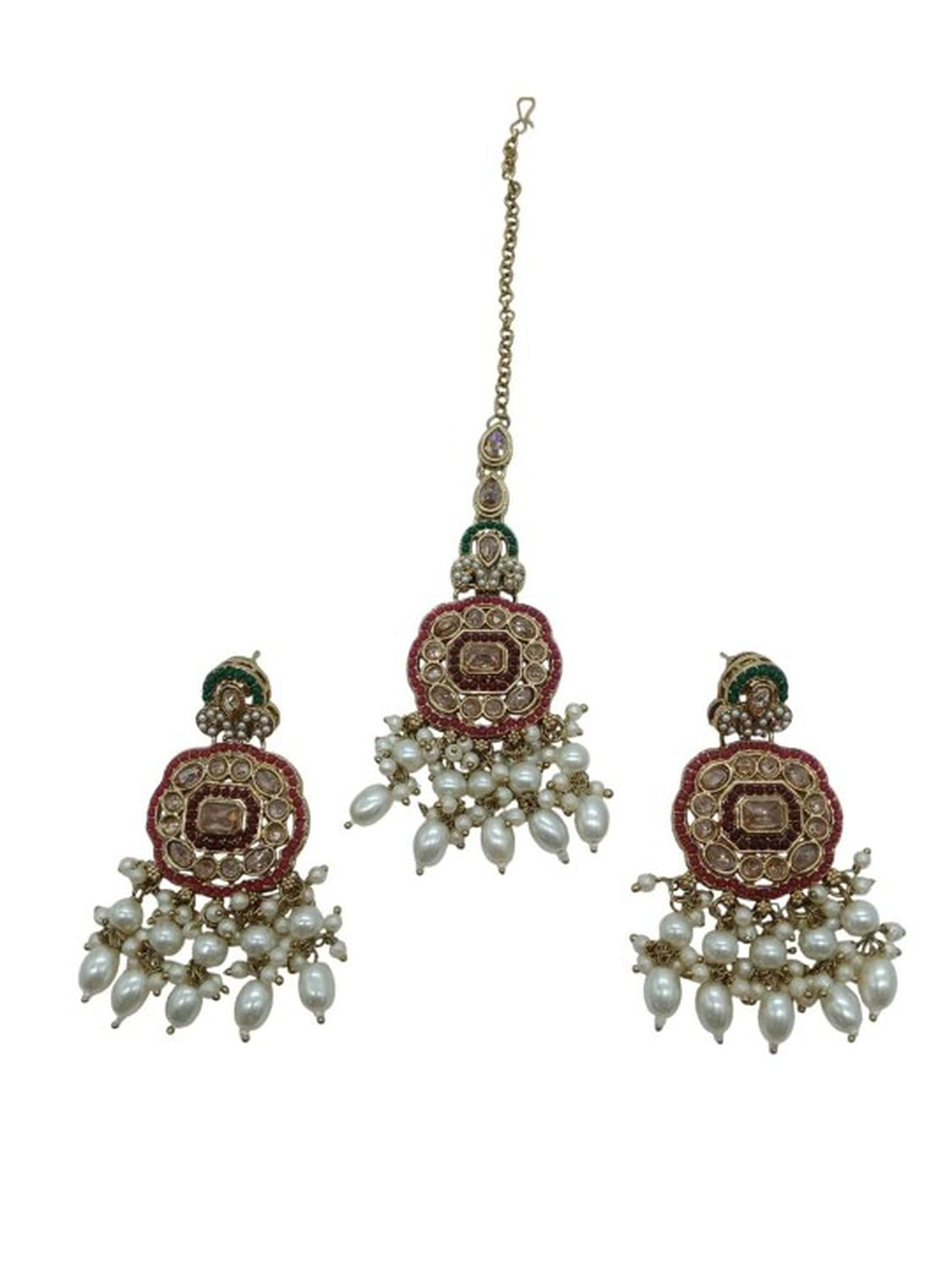 Jewel City Gold-Plated Choker Necklace Set with Earrings & Maang Tikka – Ethnic Bridal Jewelry for Weddings, Festivals & Parties | Swadesiicart