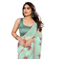 Women's Partywear Designer Firozi Georgette Fancy Saree - Satrangi | Swadesiicart