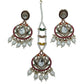 Jewel City Regal Pearl Kundan Choker Jewelry Set with Maang Tikka - Traditional Indian Wedding & Festival Collection | Swadesiicart