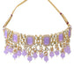 Jewel City Lavender Kundan Choker Necklace Set | Royal Purple Stone Gold-Plated Jewelry | Swadesiicart