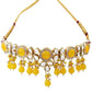 Jewel City Gold-Plated Handcrafted Kundan Yellow Bead Ethnic Jewelry Set – Traditional Necklace & Earrings for Party & Festival Wear | Swadesiicart