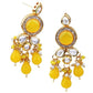 Jewel City Gold-Plated Handcrafted Kundan Yellow Bead Ethnic Jewelry Set – Traditional Necklace & Earrings for Party & Festival Wear | Swadesiicart