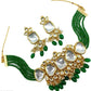 Jewel City Exquisite Kundan Choker Necklace Set with Green Beads - Traditional Indian Wedding Jewelry | Swadesiicart