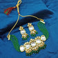 Jewel City Exquisite Kundan Choker Necklace Set with Green Beads - Traditional Indian Wedding Jewelry | Swadesiicart