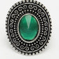 NVR Women's Green Silver-Toned German Silver Adjustable Finger Ring | Swadesiicart