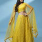 House of Panchhi Mustard Net Sequinse Work Lehenga & Blouse, Dupatta | Swadesiicart