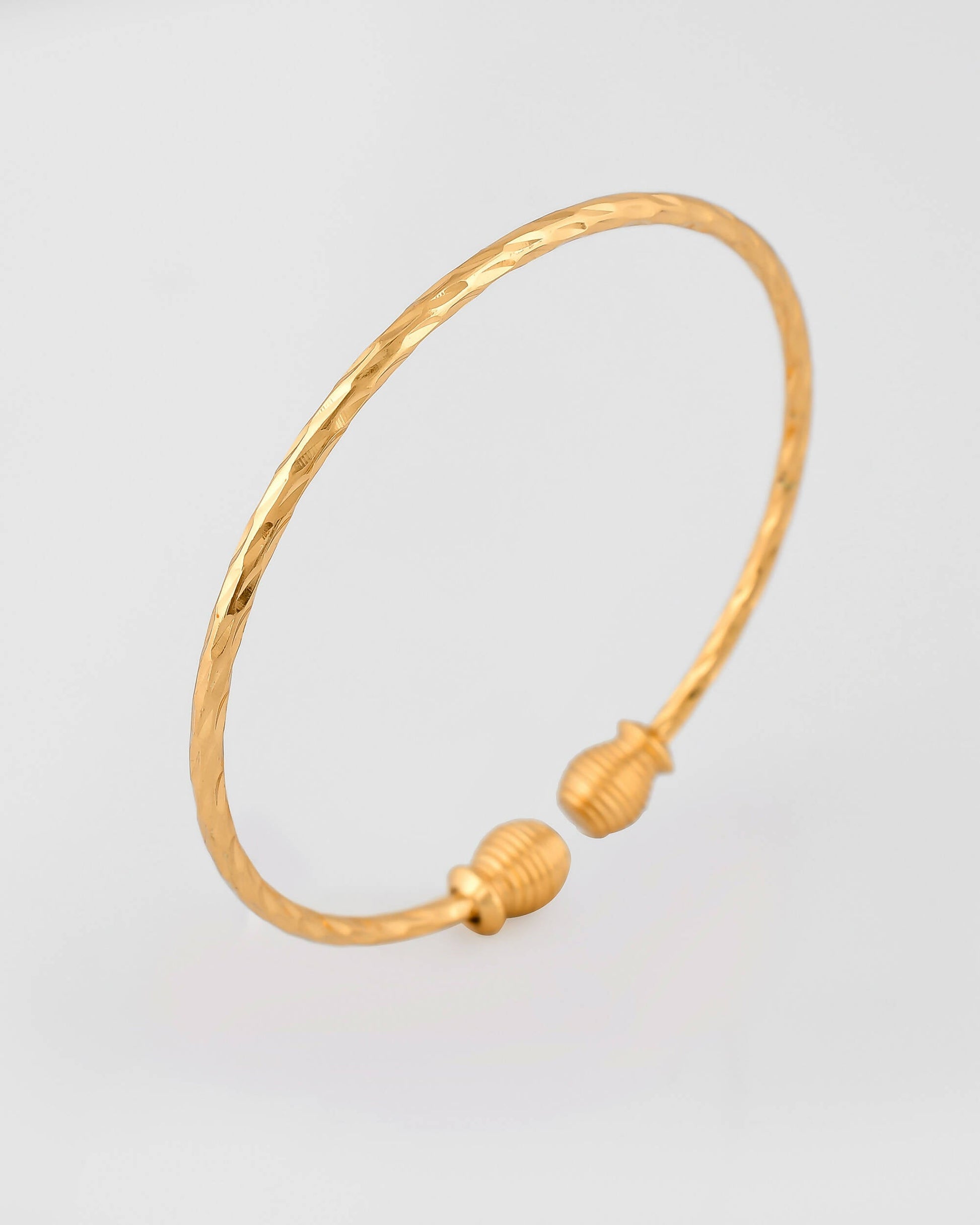 VOJ Stainless Steel Gold-Polished Bangle Set (Pack of 2) - Swadesiicart