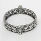NVR Women's Silver-Toned German Silver Oxidised Kada Bangle - Swadesiicart