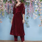 Joban Fashion Maroon Hand Embellished Coord Set - Swadesiicart
