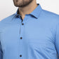 Jainish Light Blue Formal Shirt with black detailing ( SF 411Light-Blue ) | Swadesiicart
