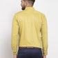 Jainish Lime Yellow Formal Shirt with black detailing | Swadesiicart