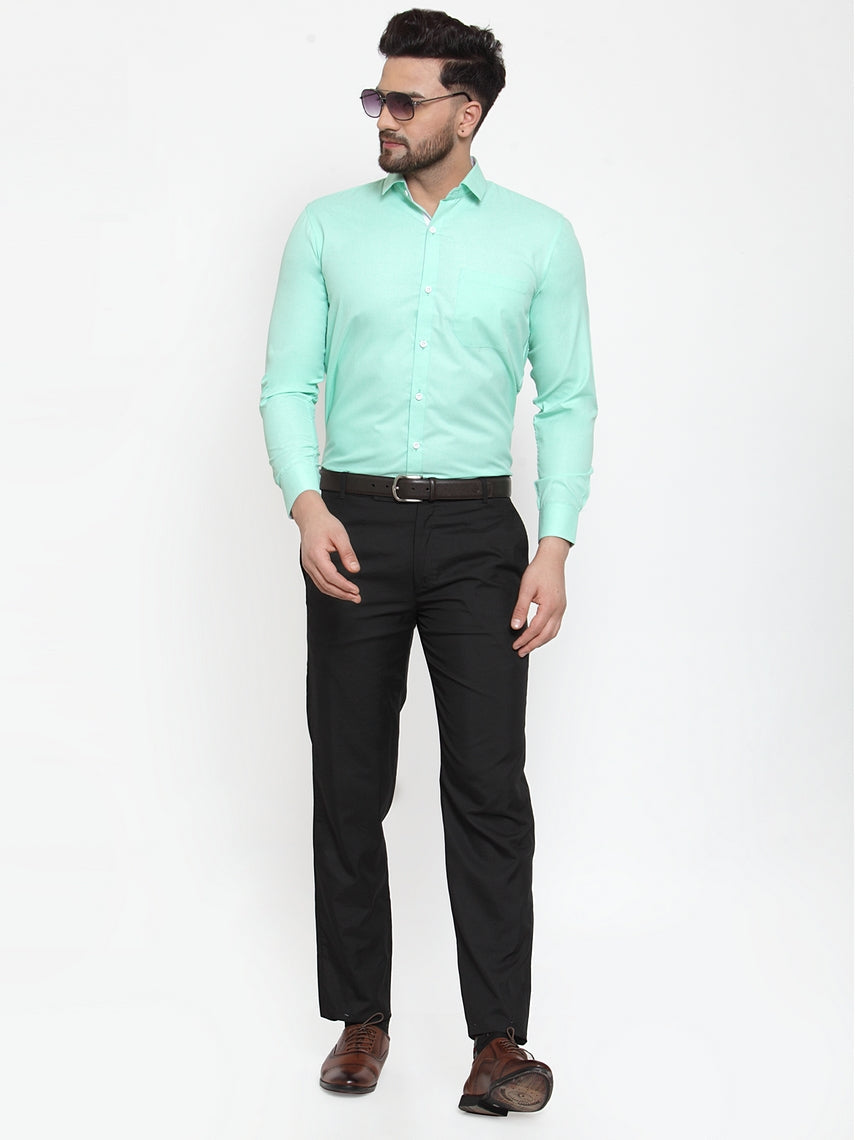 Jainish Green Formal Shirt with white detailing ( SF 419Green ) | Swadesiicart
