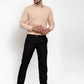 Jainish Light-Brown Formal Shirt with white detailing ( SF 419Light-Brown ) | Swadesiicart