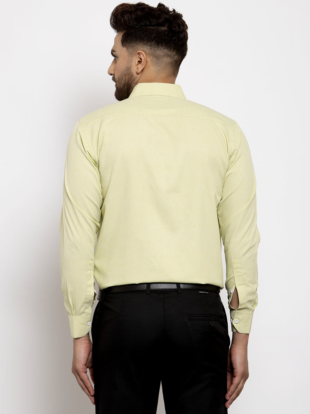 Jainish Lime Green Formal Shirt with white detailing ( SF 419Lime-Green ) | Swadesiicart