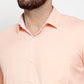 Jainish Orange Formal Shirt with white detailing ( SF 419Orange ) | Swadesiicart
