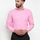 Jainish Pink Formal Shirt with white detailing ( SF 419Pink ) | Swadesiicart