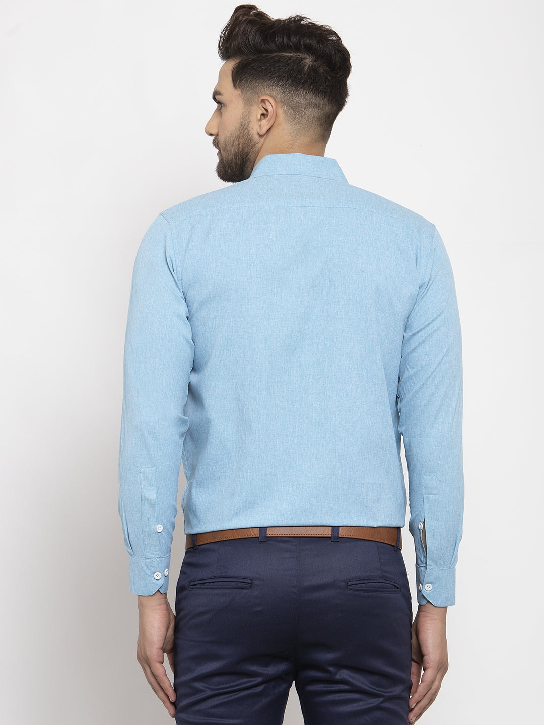 Jainish Pista Green Formal Shirt with white detailing ( SF 419Pista ) | Swadesiicart