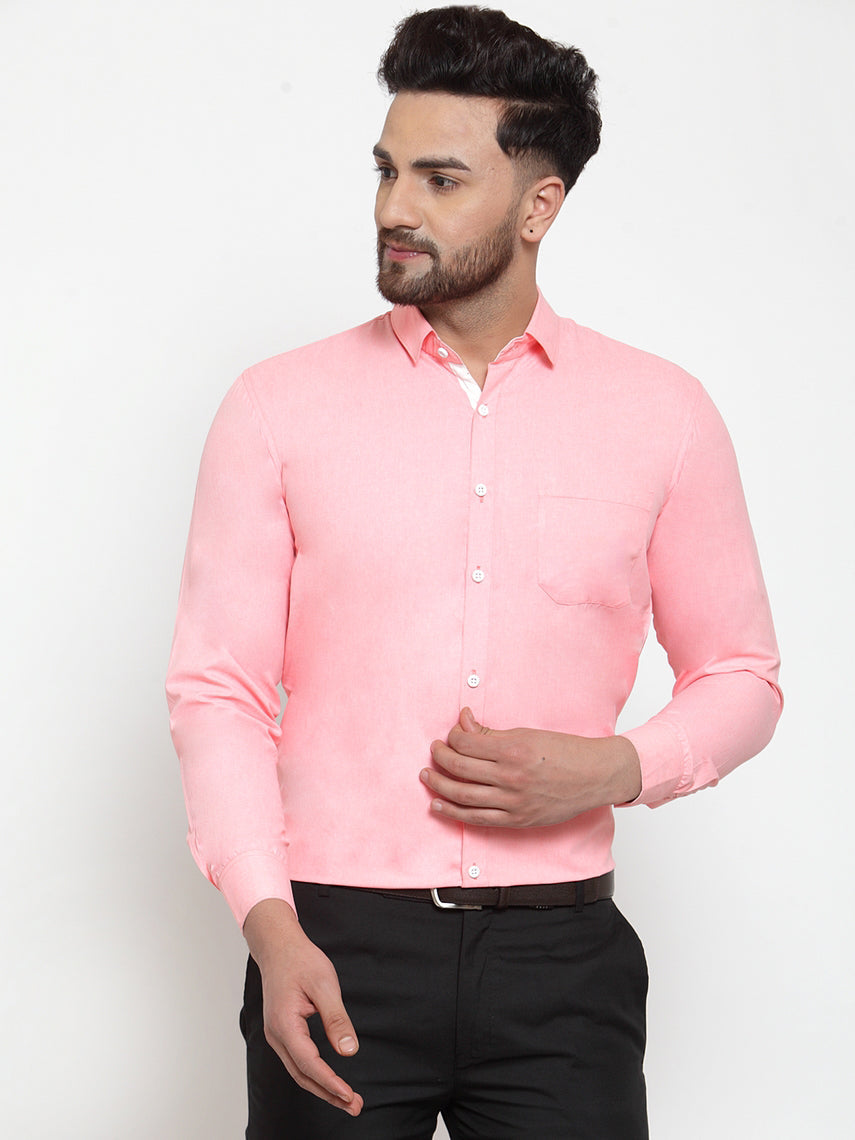 Jainish Red Formal Shirt with white detailing ( SF 419Red ) | Swadesiicart