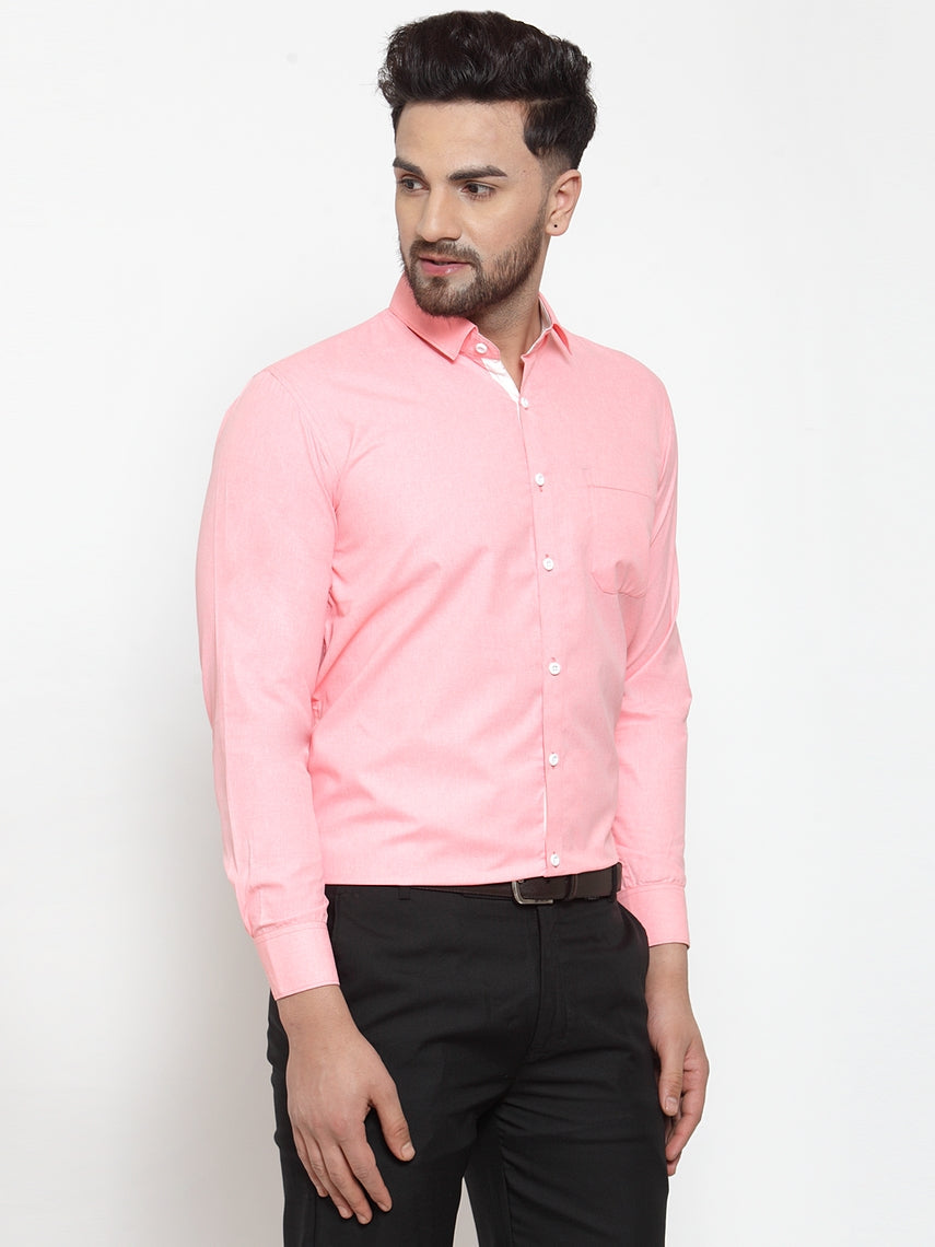 Jainish Red Formal Shirt with white detailing ( SF 419Red ) | Swadesiicart