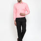 Jainish Red Formal Shirt with white detailing ( SF 419Red ) | Swadesiicart