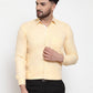Jainish Yellow Formal Shirt with white detailing ( SF 419Yellow ) | Swadesiicart