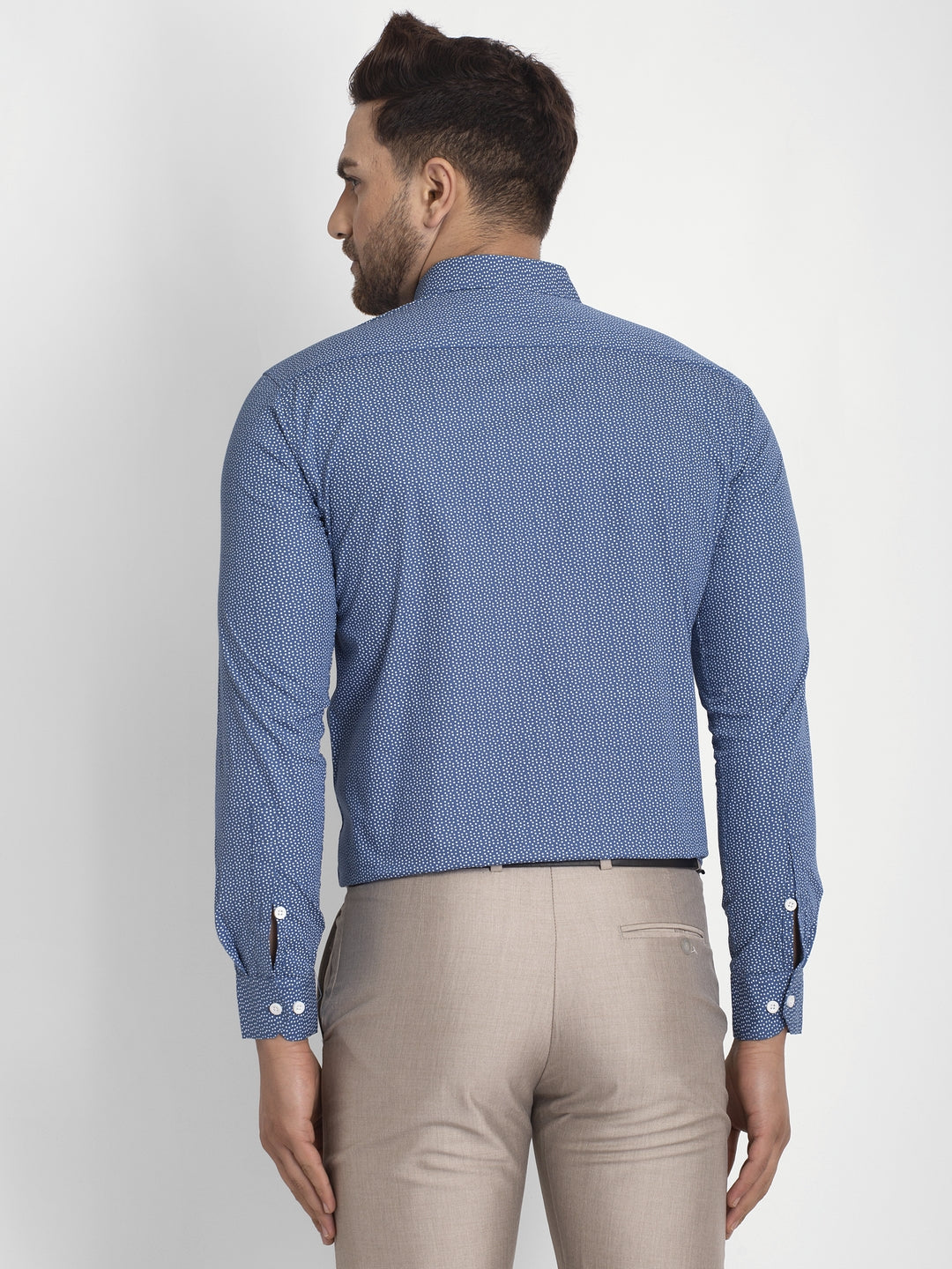 Jainish Blue Men's Cotton Printed Formal Shirts ( SF 428Blue ) | Swadesiicart