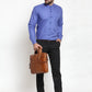 Jainish Blue Men's Cotton Solid Mandarin Collar Formal Shirts ( SF 726Royal-Blue ) | Swadesiicart