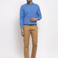 Jainish Blue Men's Cotton Solid Button Down Formal Shirts ( SF 734Blue ) | Swadesiicart