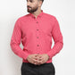 Jainish Red Men's Cotton Solid Button Down Formal Shirts ( SF 734Red ) | Swadesiicart