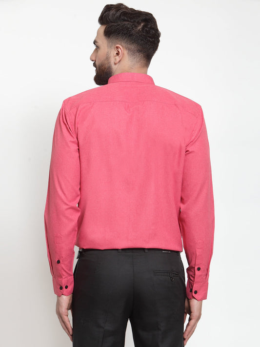 Jainish Red Men's Cotton Solid Button Down Formal Shirts ( SF 734Red ) | Swadesiicart