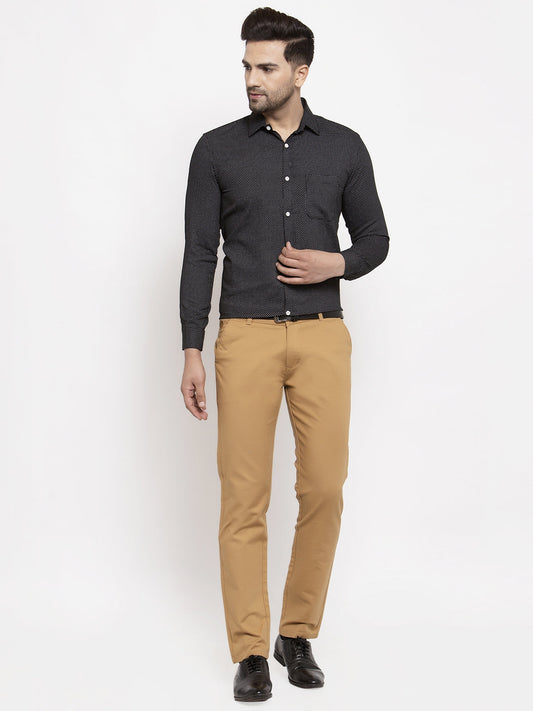 Jainish Black Men's Cotton Polka Dots Formal Shirts ( SF 736Black ) | Swadesiicart