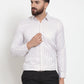 Jainish White Men's Cotton Stiped Formal Shirts ( SF 737White ) | Swadesiicart