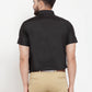 Jainish Black Men's Cotton Half Sleeves Solid Formal Shirts ( SF 754Black ) | Swadesiicart