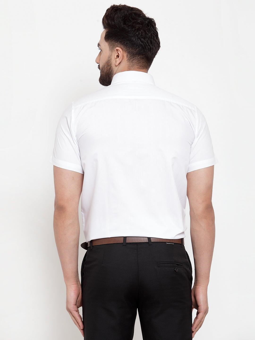 Jainish White Men's Cotton Half Sleeves Solid Formal Shirts ( SF 754White ) | Swadesiicart