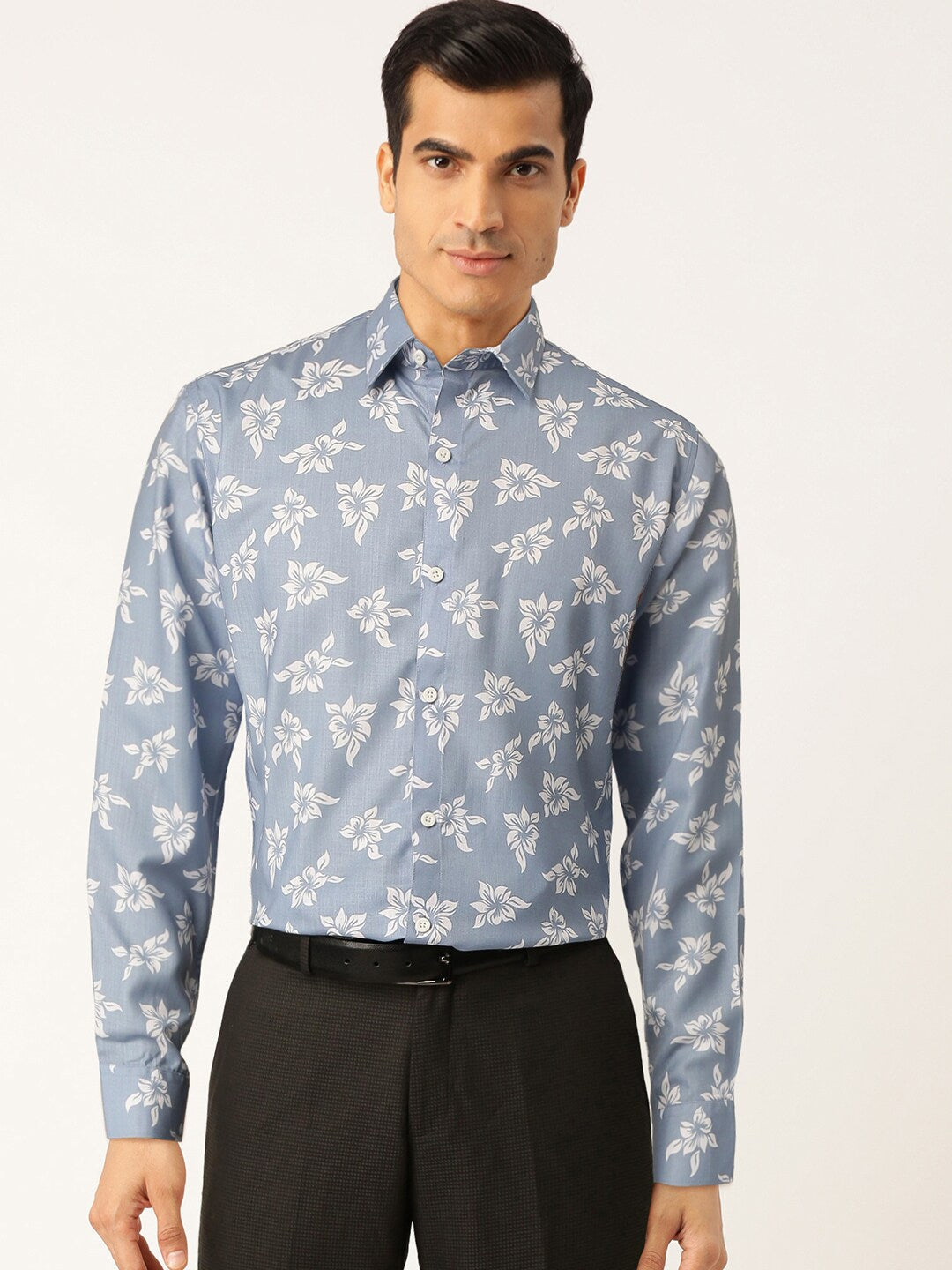 Jainish Blue Men's Cotton Printed Formal Shirt's ( SF 755Sky ) | Swadesiicart