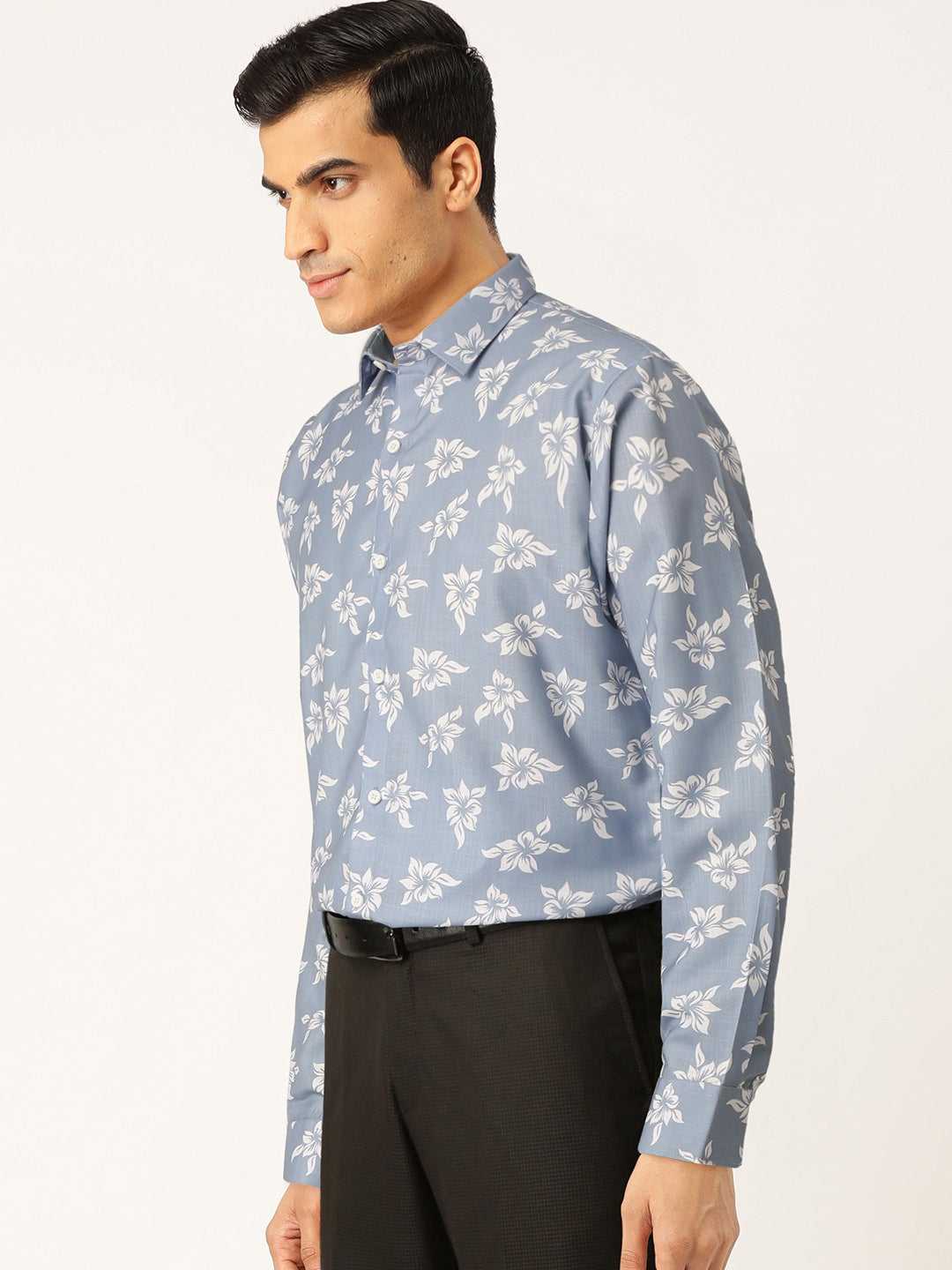 Jainish Blue Men's Cotton Printed Formal Shirt's ( SF 755Sky ) | Swadesiicart