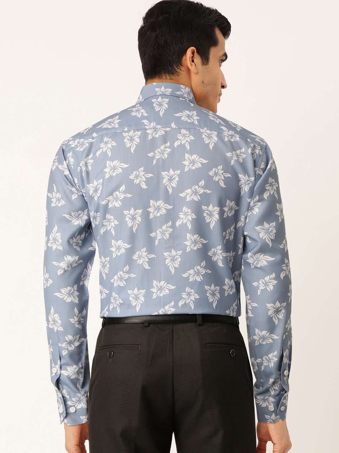 Jainish Blue Men's Cotton Printed Formal Shirt's ( SF 755Sky ) | Swadesiicart