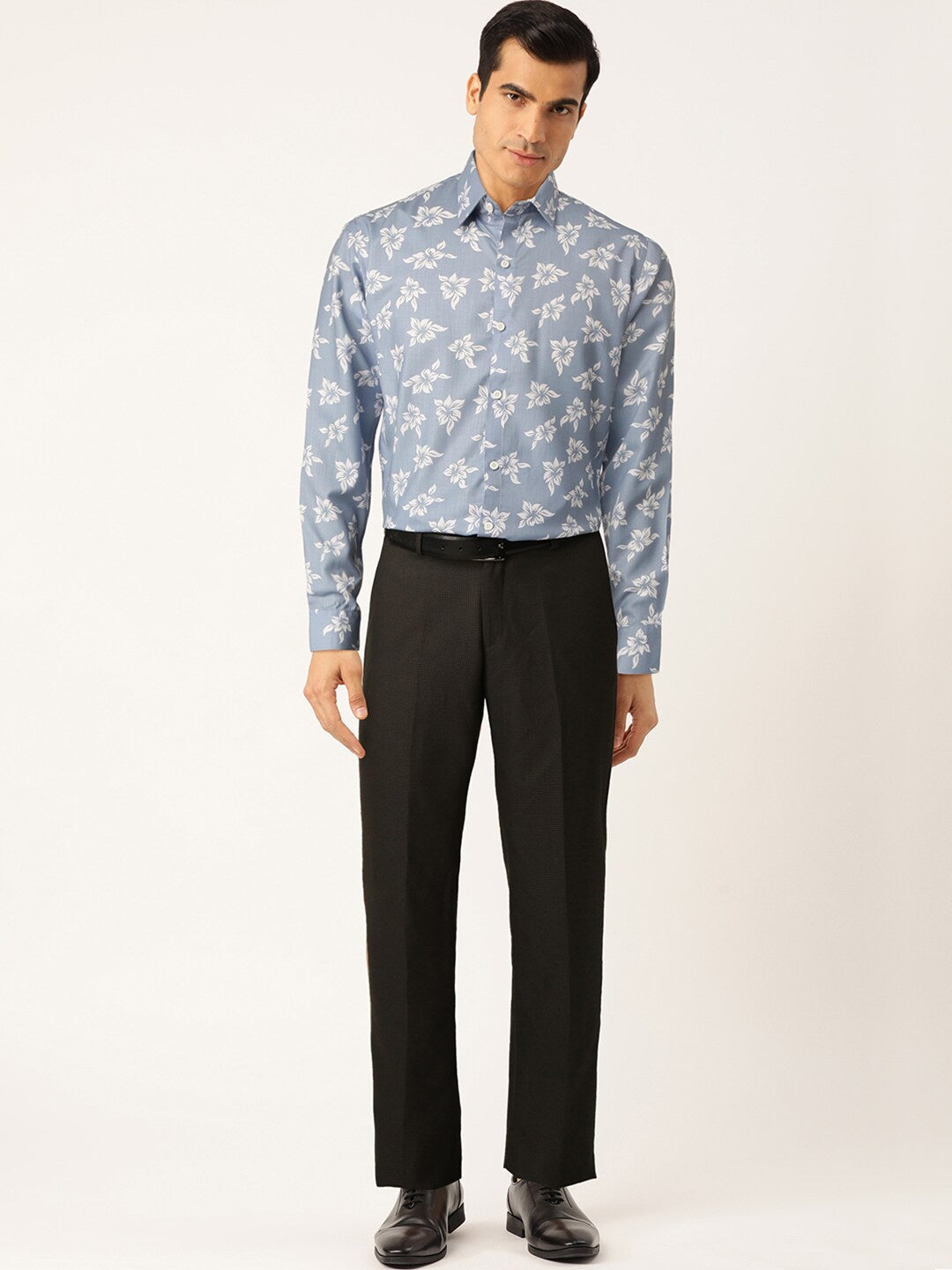 Jainish Blue Men's Cotton Printed Formal Shirt's ( SF 755Sky ) | Swadesiicart