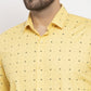 Jainish Yellow Men's Cotton Printed Formal Shirt's ( SF 766Yellow ) | Swadesiicart