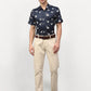 Jainish Navy Blue Men's Printed Lycra Half Sleevess Formal Shirts ( SF 778Navy ) | Swadesiicart